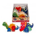 Puzzle drewniane dinozaury 4 el.